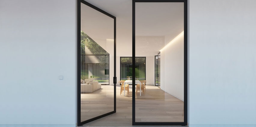 درب شیشه‌ای پیوت (Pivot Glass Door)